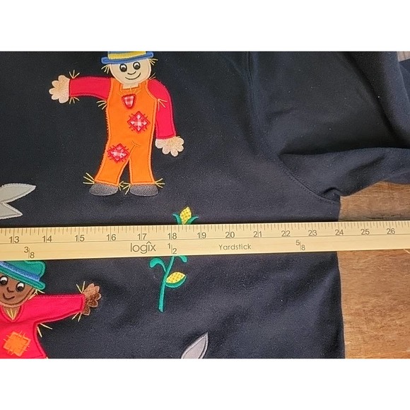 Bechamal Scarecrow Fall Black Embroidered Top - Sz XLarge - Picture 2 of 9